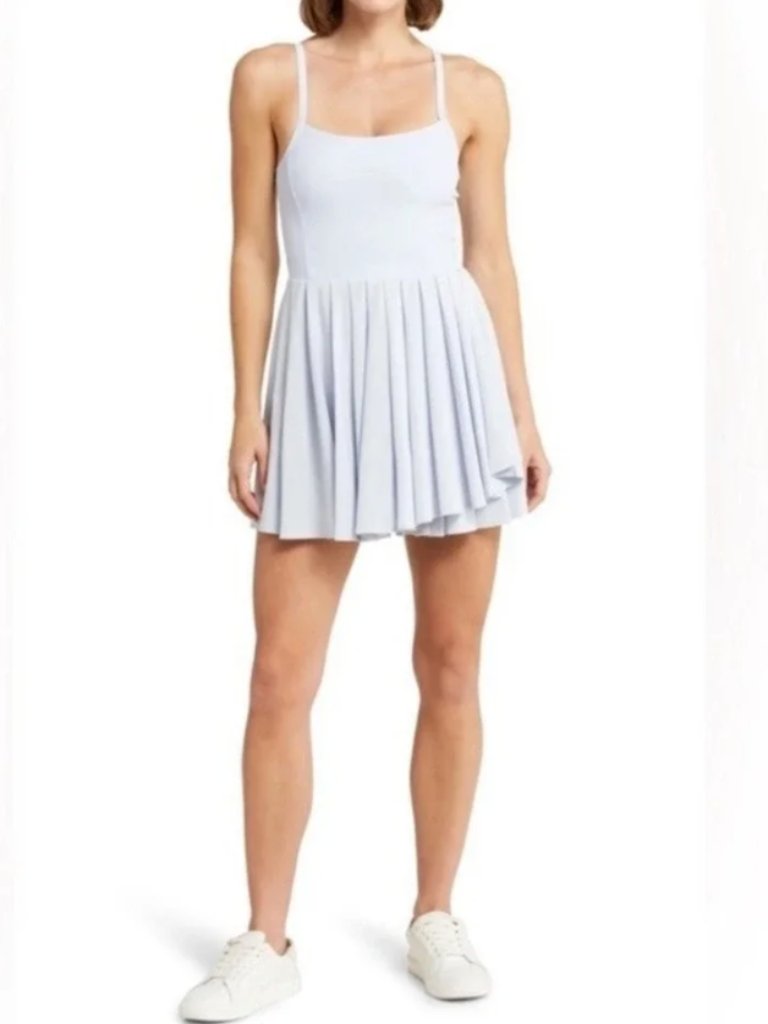 Outdoor Voices Light Blue Women's Pleated Exercise Dress